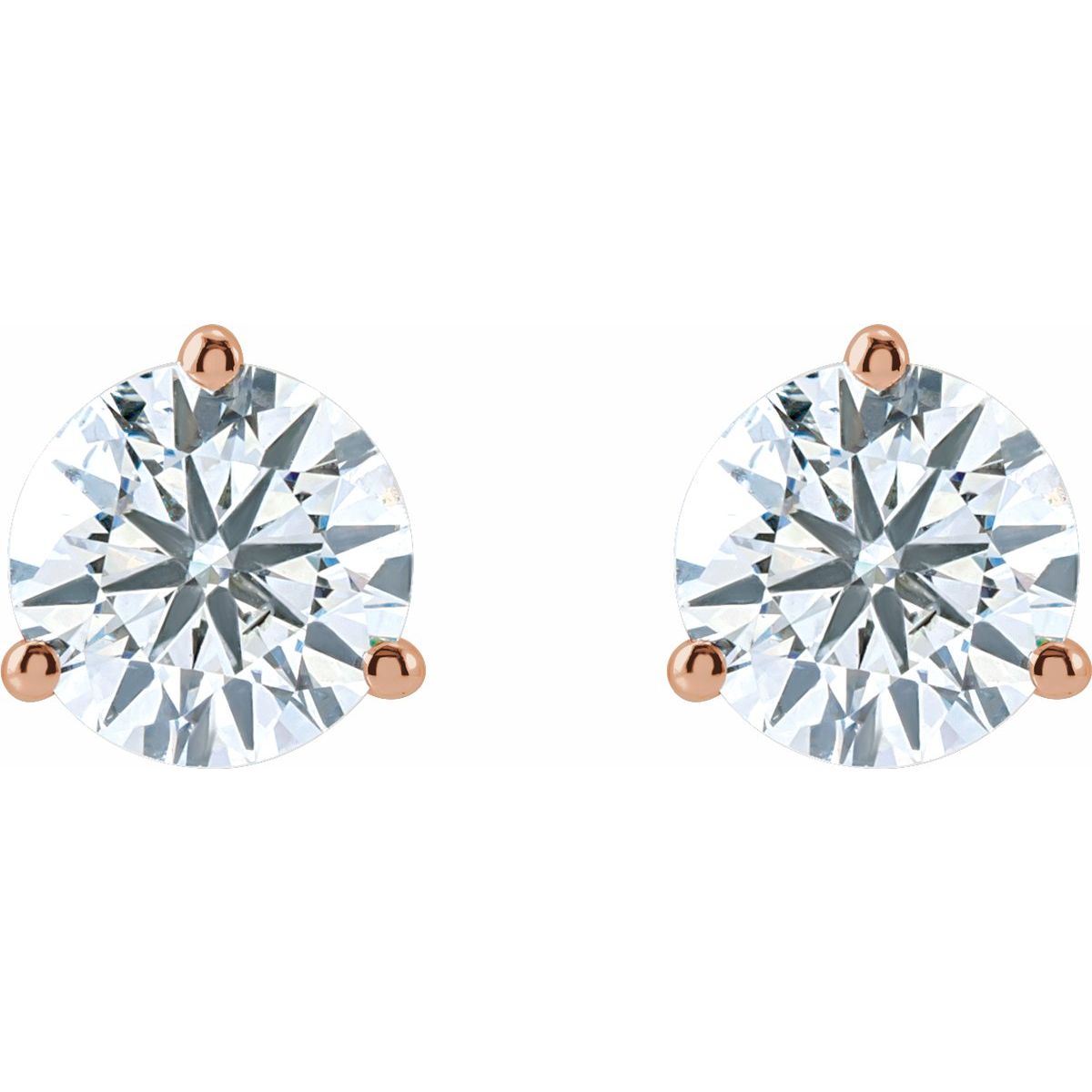 1 1/2 CTW Lab-Grown Diamond Stud Earrings in 14k rose gold