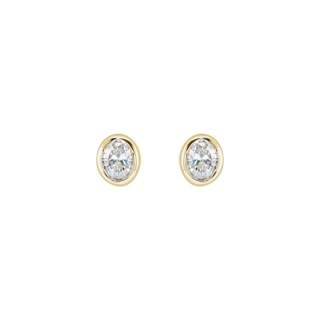 1/10 CTW Natural Diamond Bezel-Set Earrings in 14k yellow gold