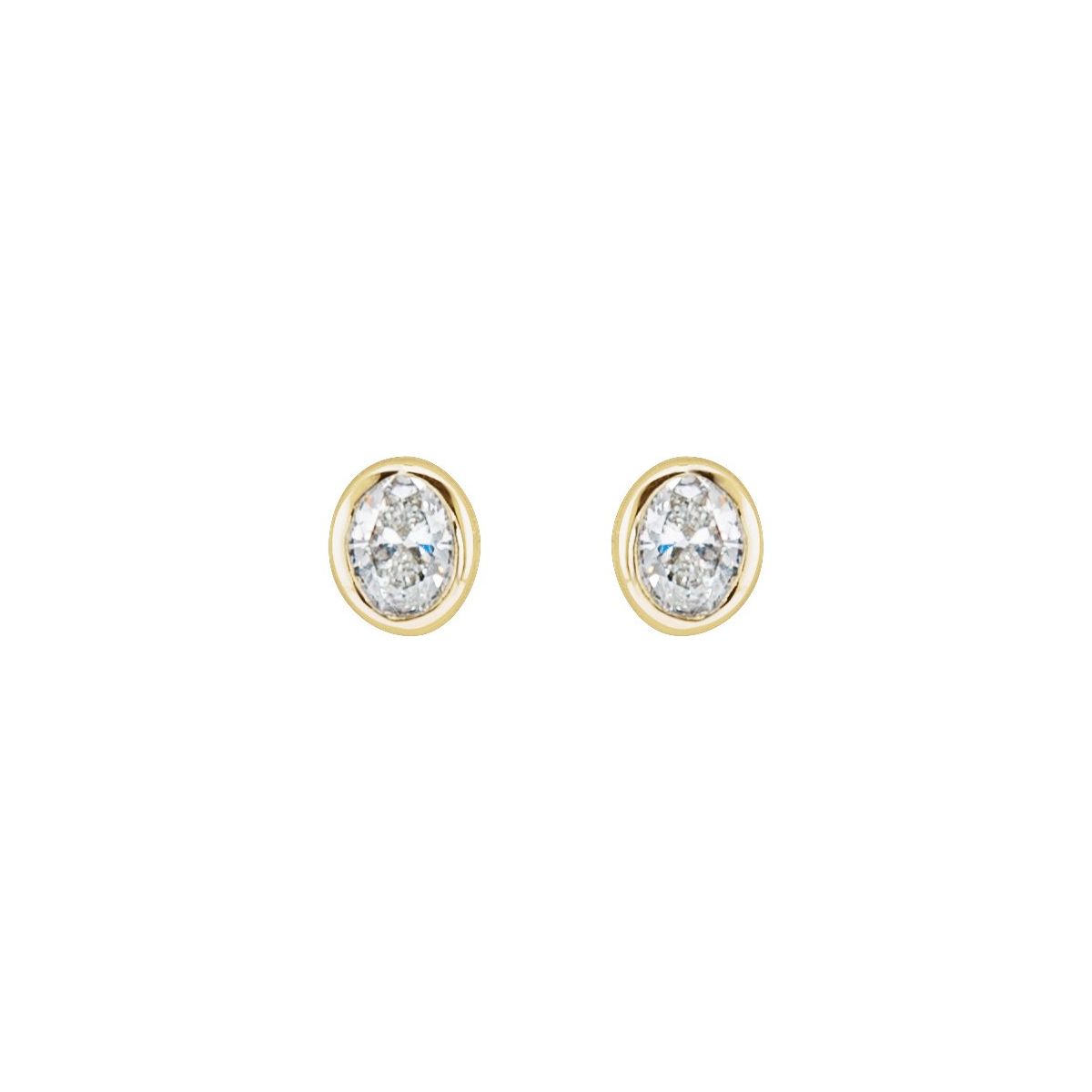 1/10 CTW Natural Diamond Bezel-Set Earrings in 14k yellow gold