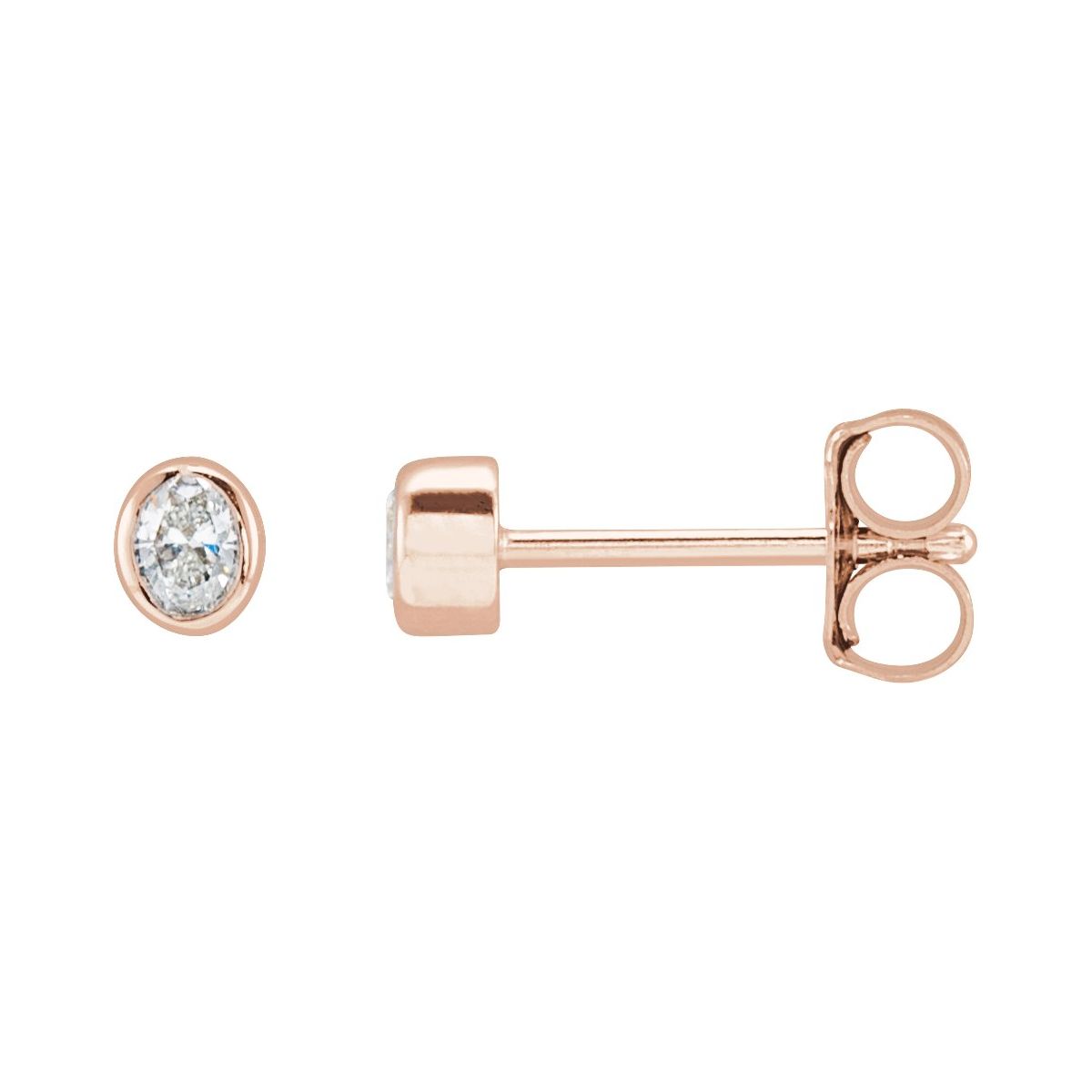 1/10 CTW Natural Diamond Bezel-Set Earrings in 14k rose gold