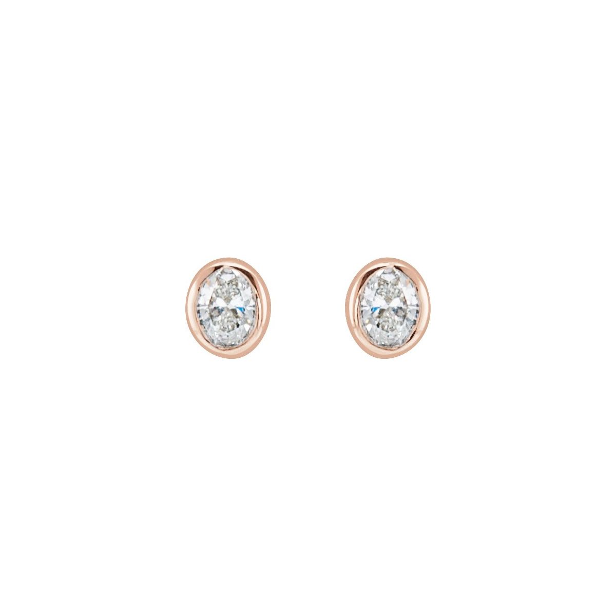 1/10 CTW Natural Diamond Bezel-Set Earrings in 14k rose gold