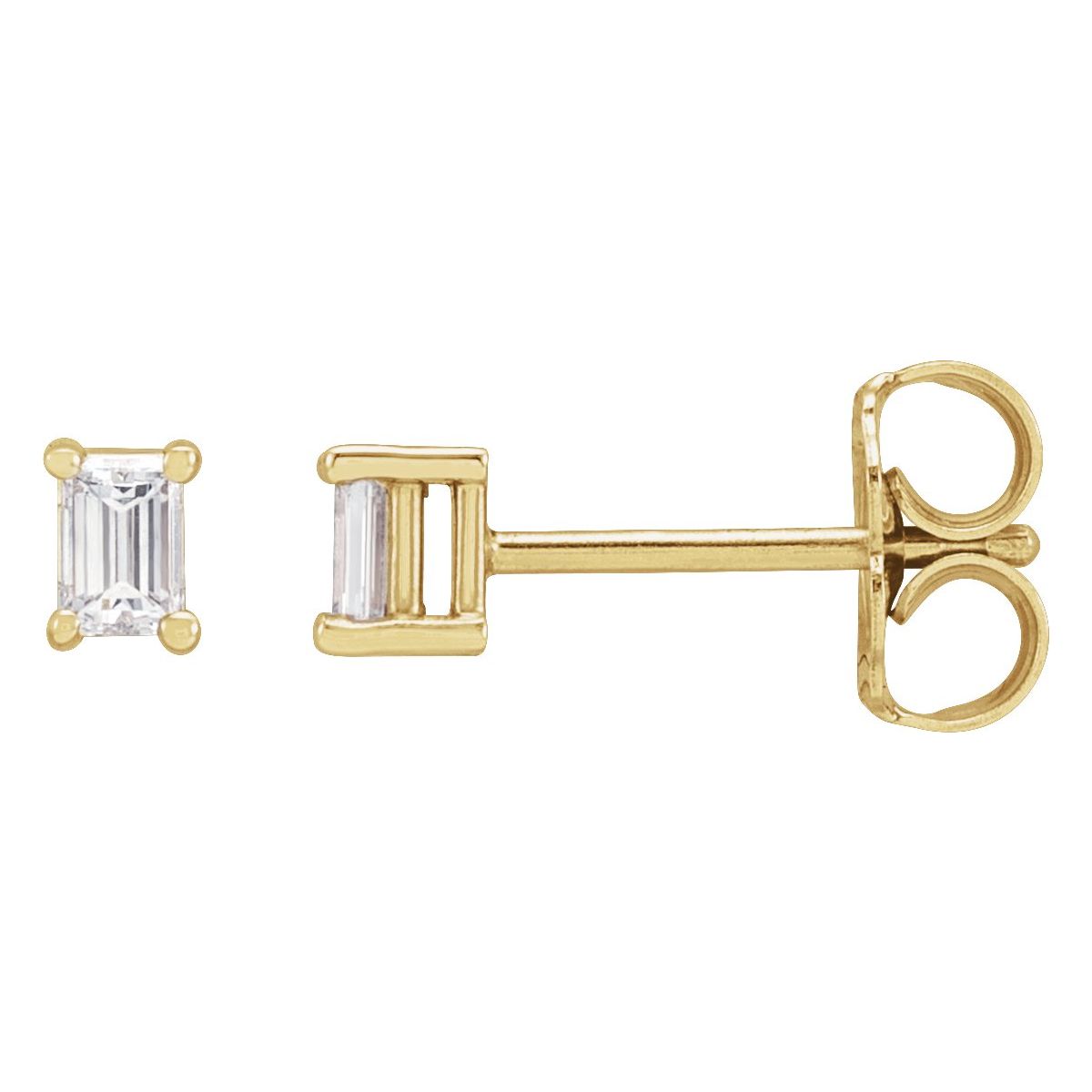 .08 CTW Natural Diamond Stud Earrings in 14k yellow gold