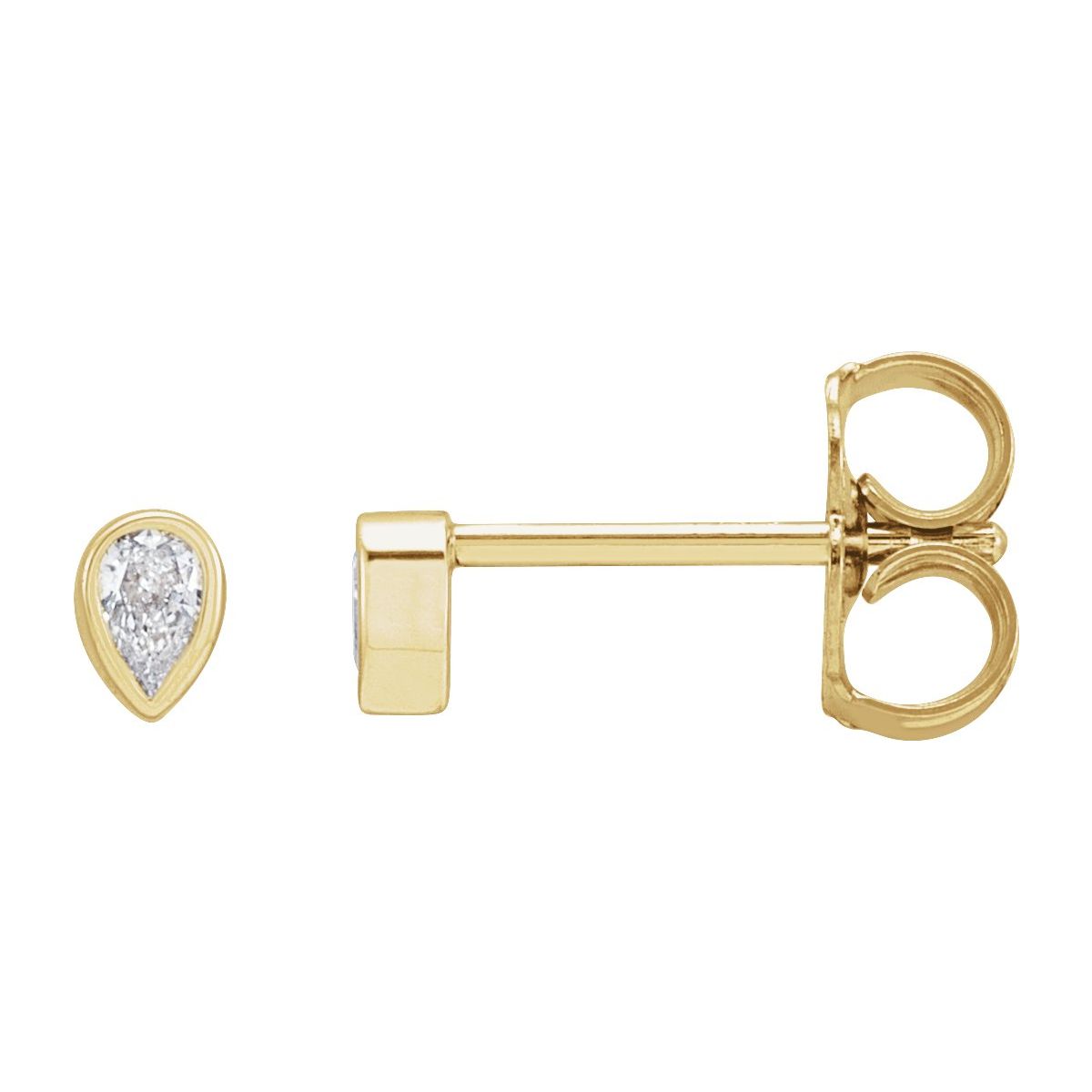 .05 CT Natural Diamond Bezel-Set Earring in 14k yellow gold