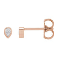 .05 CT Natural Diamond Bezel-Set Earring in 14k rose gold