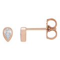 1/10 CT Natural Diamond Bezel-Set Earring in 14k rose gold