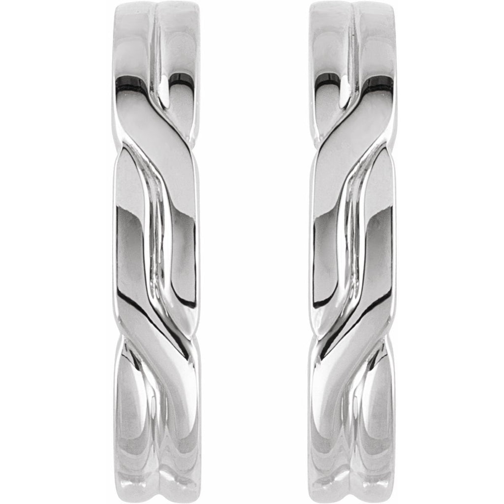 J-Hoop Earrings in 14k white gold