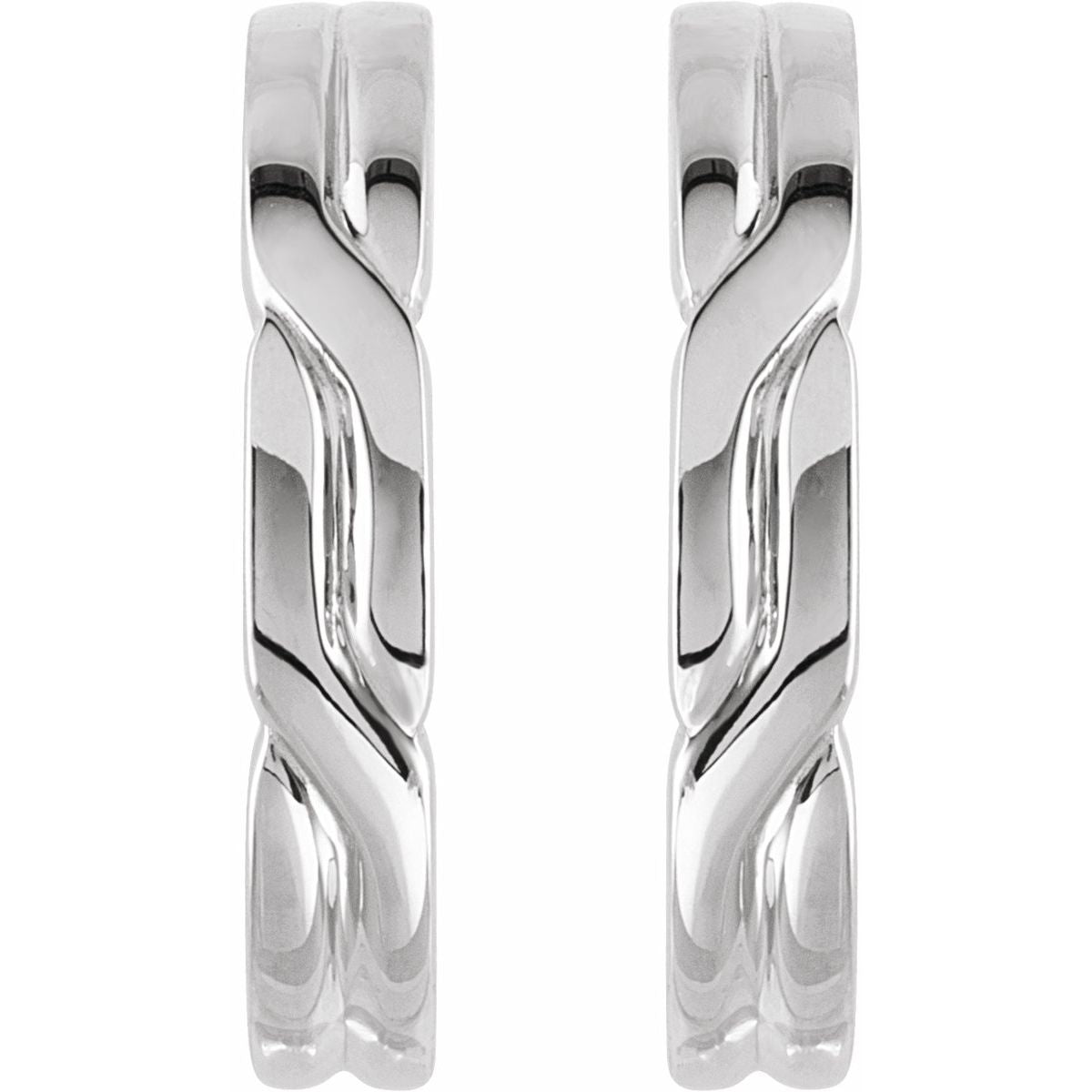 J-Hoop Earrings in 14k white gold