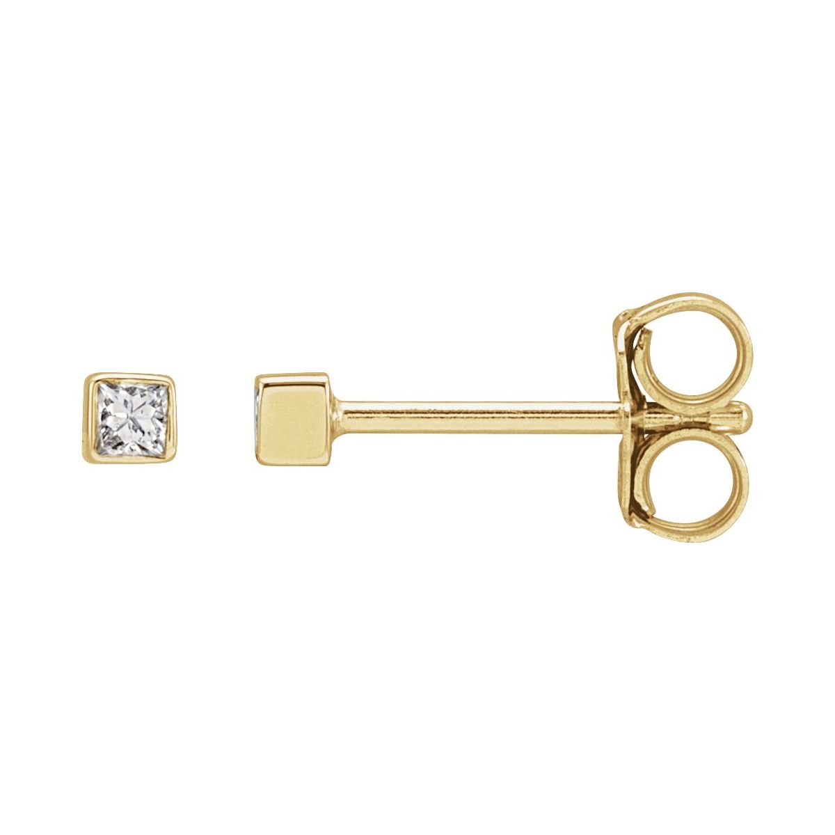 .05 CTW Natural Diamond Bezel-Set Earrings in 14k yellow gold