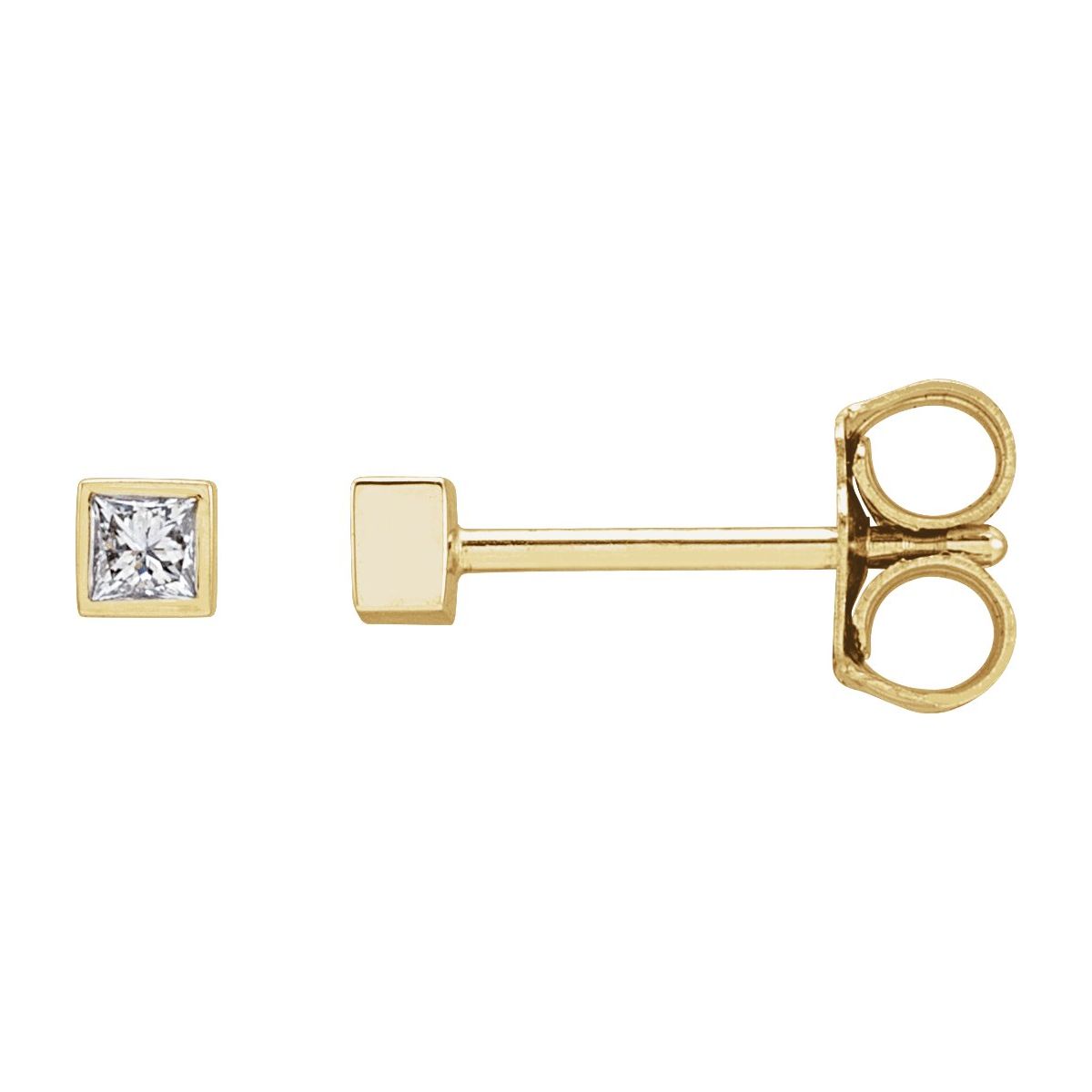 .07 CTW Natural Diamond Bezel-Set Earrings in 14k yellow gold
