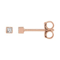 .05 CTW Natural Diamond Bezel-Set Earrings in 14k rose gold