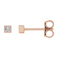.07 CTW Natural Diamond Bezel-Set Earrings in 14k rose gold