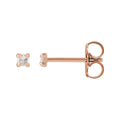 .05 CTW Rose-Cut Natural Diamond Stud Earrings in 14k rose gold