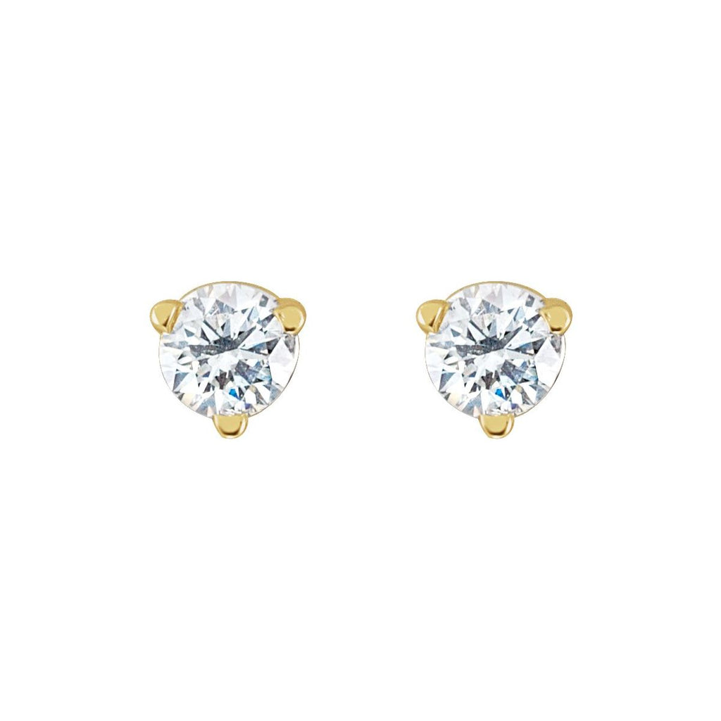 .06 CTW Natural Diamond Earrings in 14k yellow gold