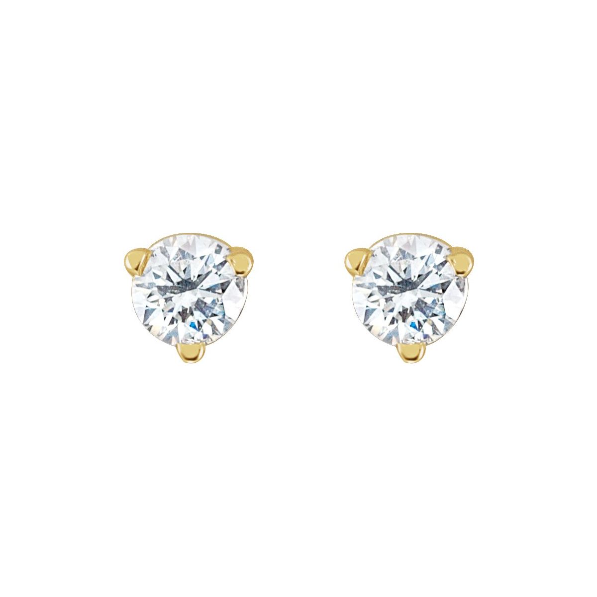 .06 CTW Natural Diamond Earrings in 14k yellow gold