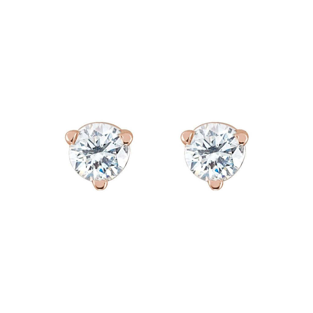 .03 CTW Natural Diamond Earrings in 14k rose gold