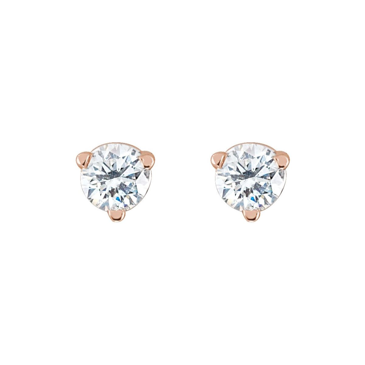 .06 CTW Natural Diamond Earrings in 14k rose gold