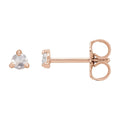 .08 CTW Rose-Cut Natural Diamond Stud Earrings in 14k rose gold