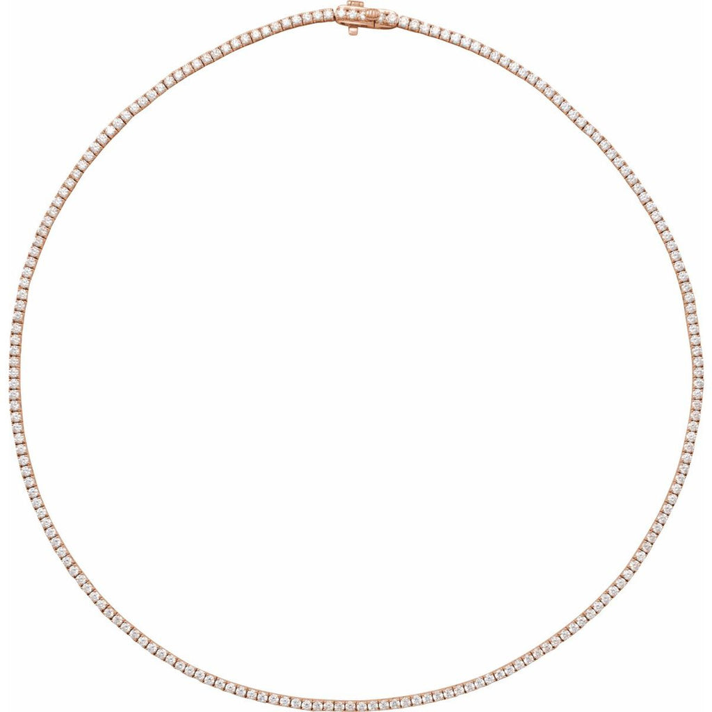 5 7/8 CTW Lab-Grown Diamond Line Necklace in 14k rose gold