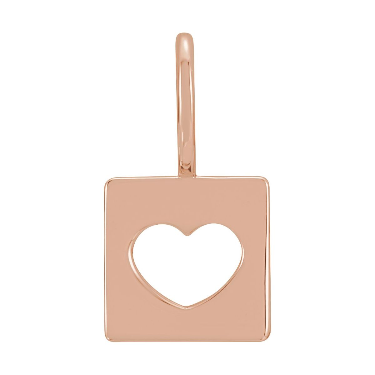 Pierced Heart Charm/Pendant in 14k rose gold