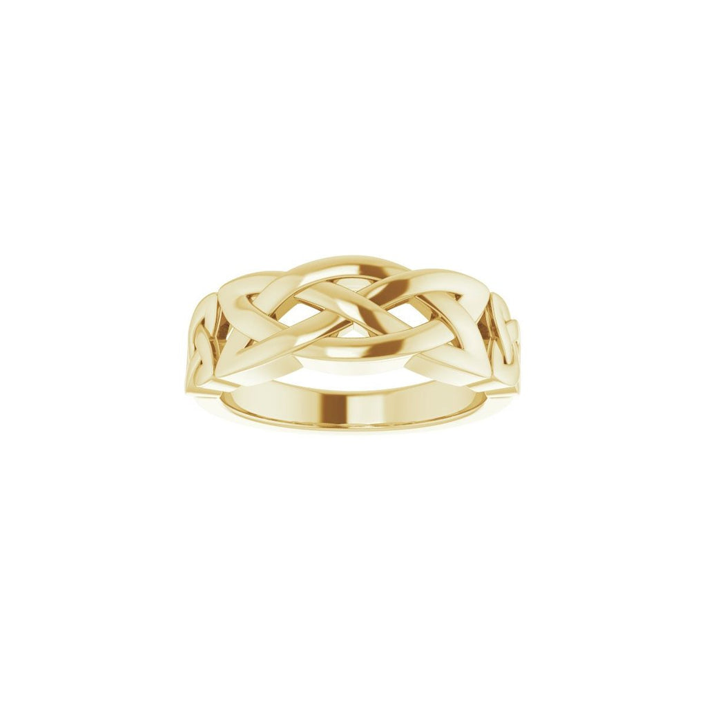 Celtic-Inspired Ring in 14k yellow gold