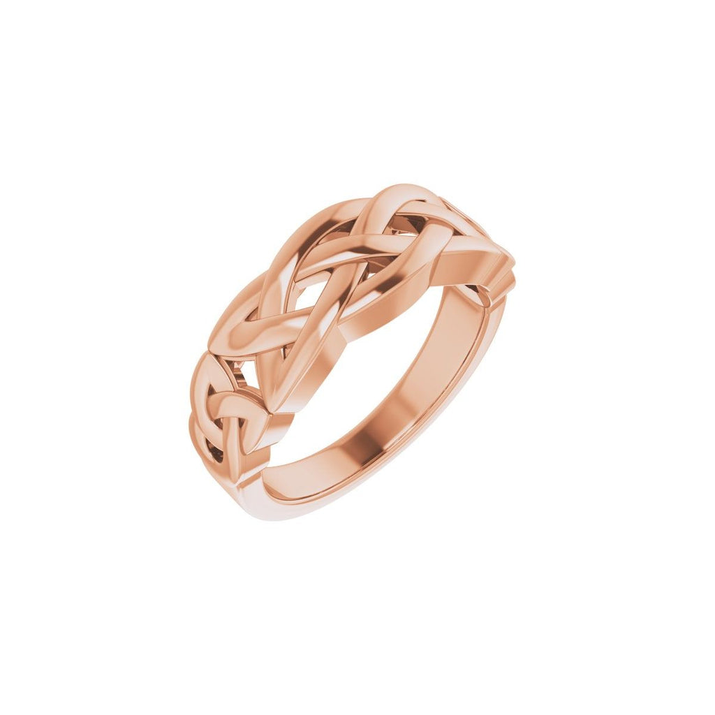 Celtic-Inspired Ring in 14k rose gold