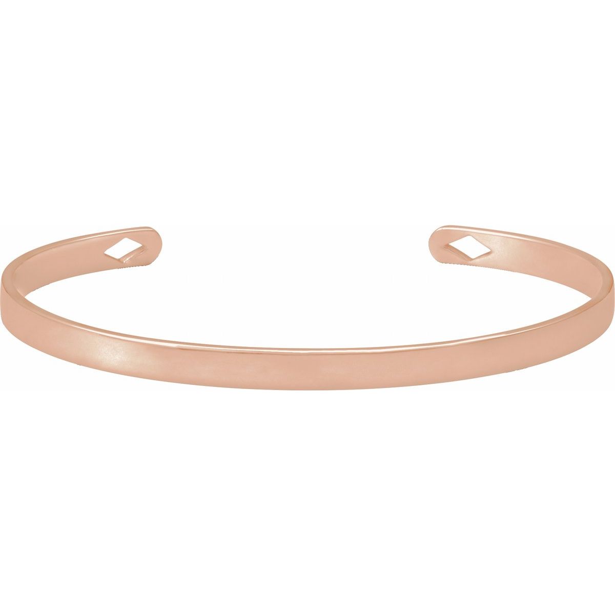Engravable Pierced Diamond Cuff Bracelet in 14k rose gold