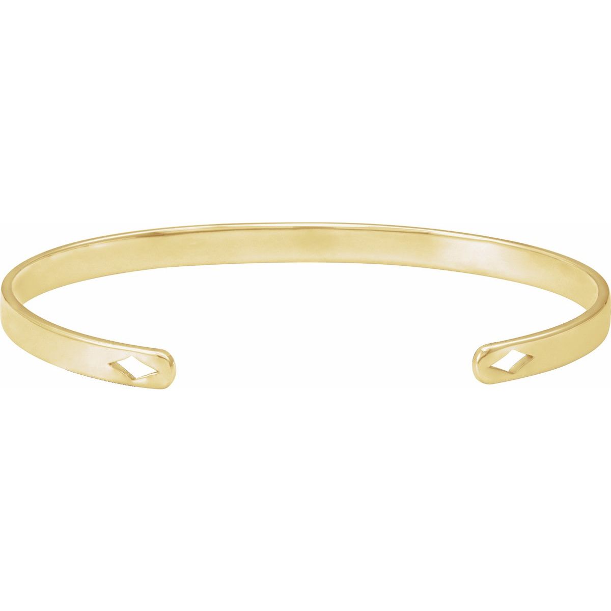 Engravable Pierced Diamond Cuff Bracelet in 14k yellow gold
