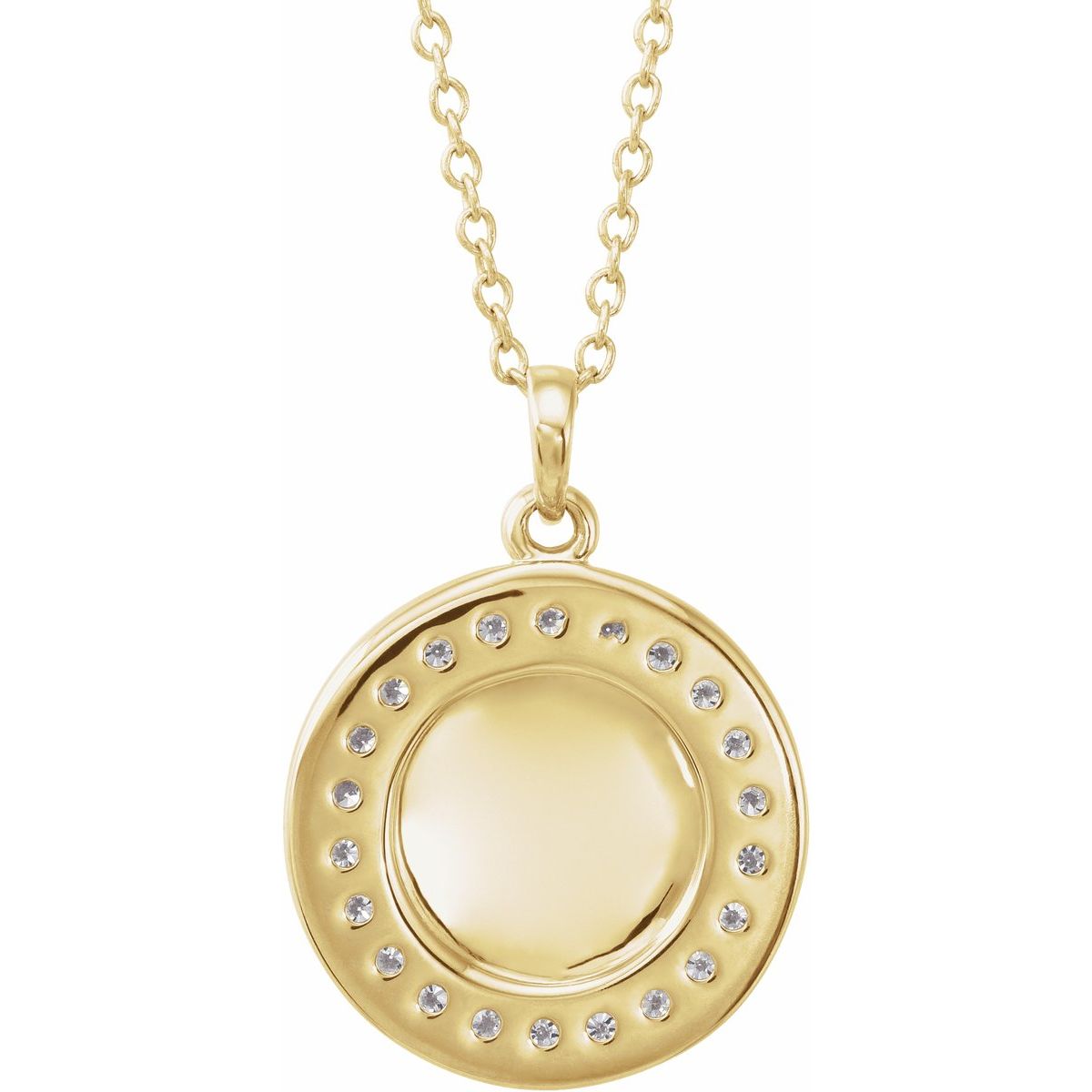 1/5 CTW Natural Diamond Engravable Necklace in 14k yellow gold