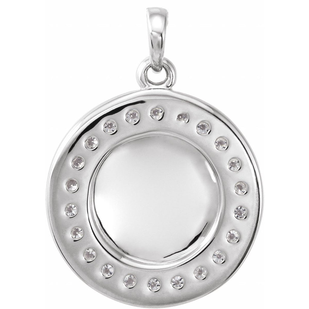 1/5 CTW Natural Diamond Engravable 16-18" Necklace in 14k white gold