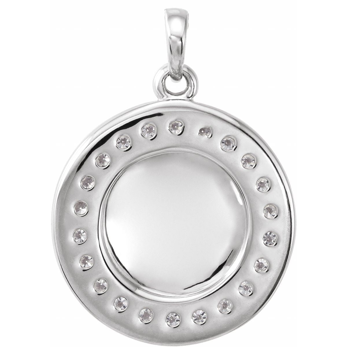 1/5 CTW Natural Diamond Engravable 16-18" Necklace in 14k white gold