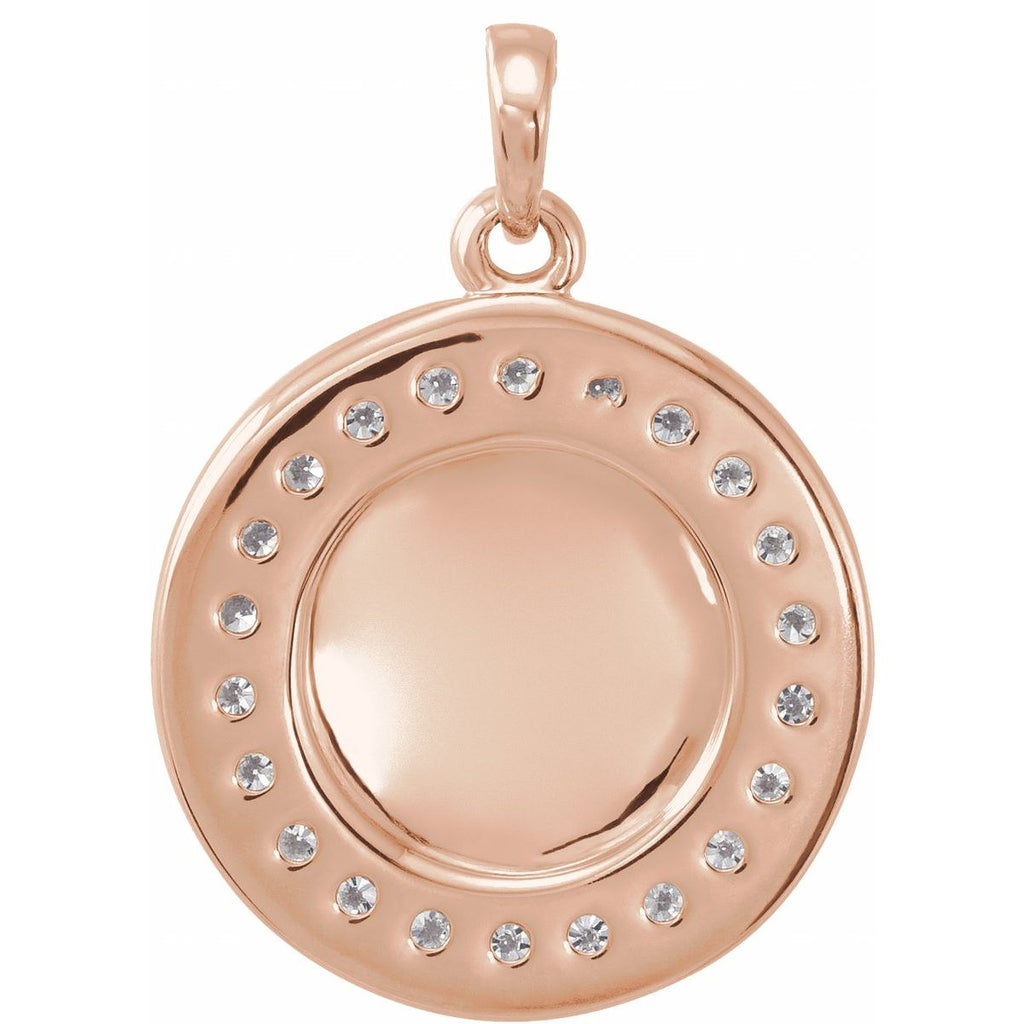 1/5 CTW Natural Diamond Engravable 16-18" Necklace in 14k rose gold