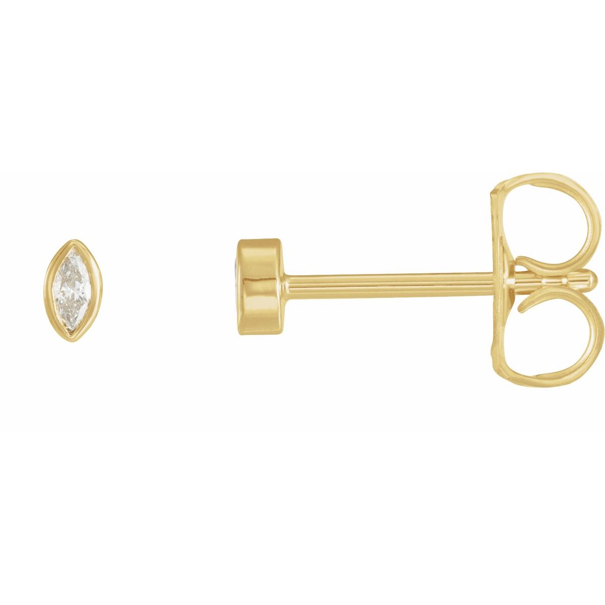 .04 CTW Natural Diamond Solitaire Bezel-Set Earrings in 14k yellow gold