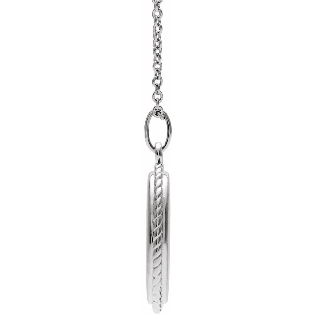 Engravable Oval Rope Necklace
