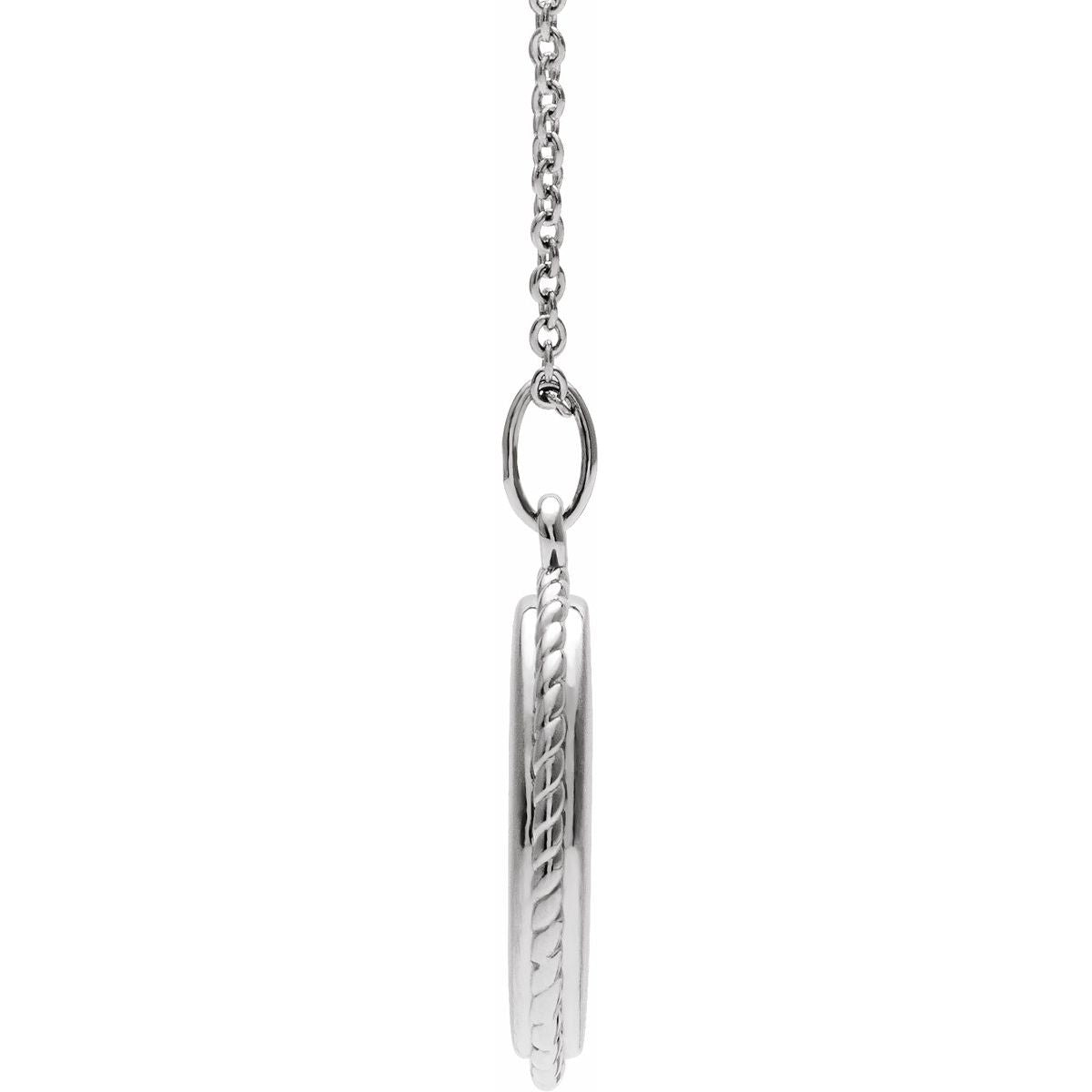 Engravable Oval Rope Necklace