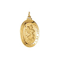 29x20 mm Oval St. Christopher Medal in 14k yellow gold