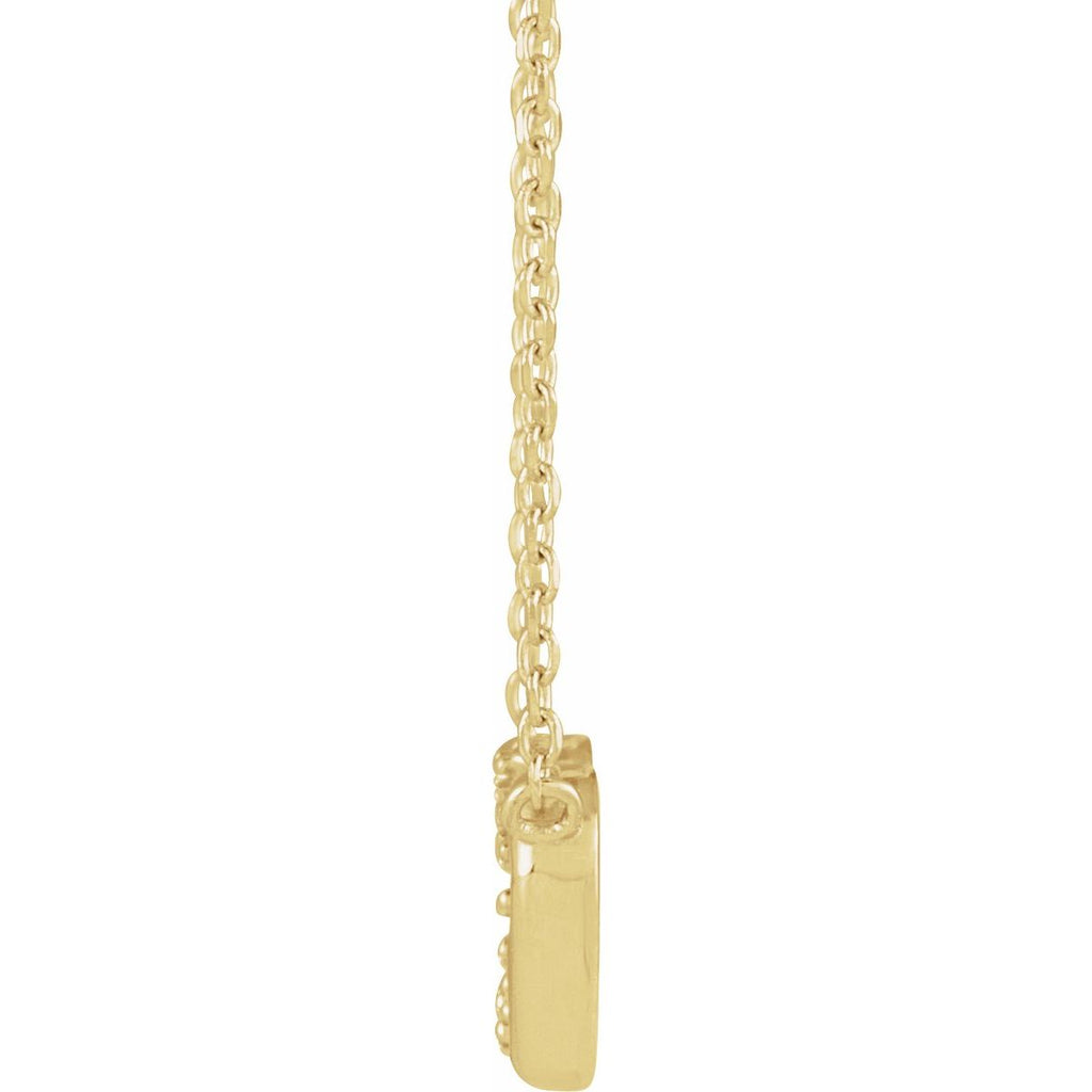.05 CTW Natural Diamond Petite Double Interlocking Heart Necklace in 14k yellow gold