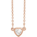 1/4 CT Natural Diamond Heart Necklace in 14k rose gold