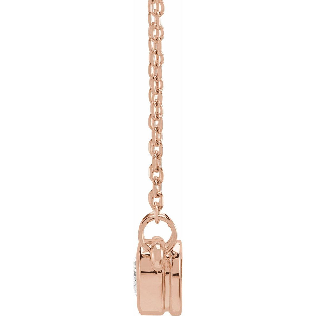 1/4 CT Natural Diamond Heart Necklace in 14k rose gold