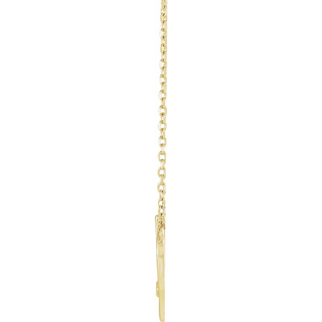 .015 CT Natural Diamond Heart & Cross Necklace in 14k yellow gold