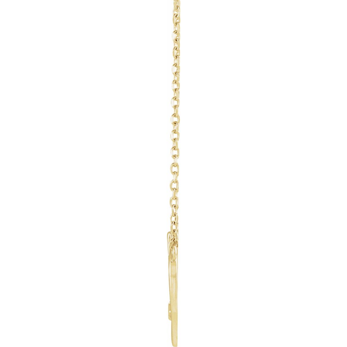 .015 CT Natural Diamond Heart & Cross Necklace in 14k yellow gold