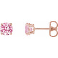 Lab-Grown Pink Diamond Four-Prong Stud Earrings in 14k rose gold