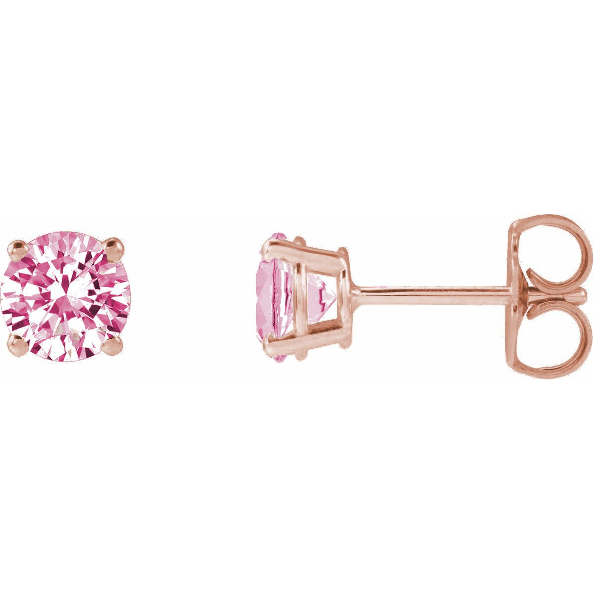 Lab-Grown Pink Diamond Four-Prong Stud Earrings in 14k rose gold