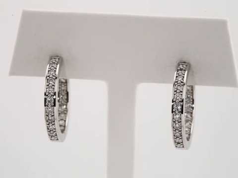 1 CTW Natural Diamond Inside-Outside 22.8 mm Hoop Earrings video