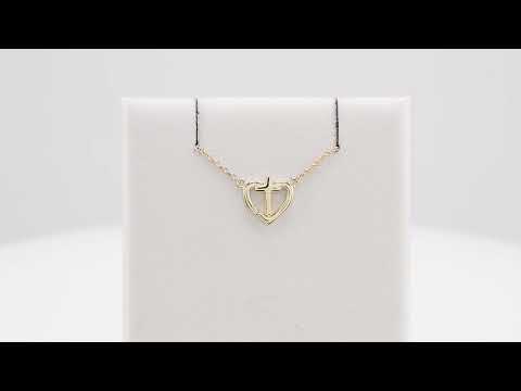 .0025 CT Natural Diamond Heart & Cross Necklace video