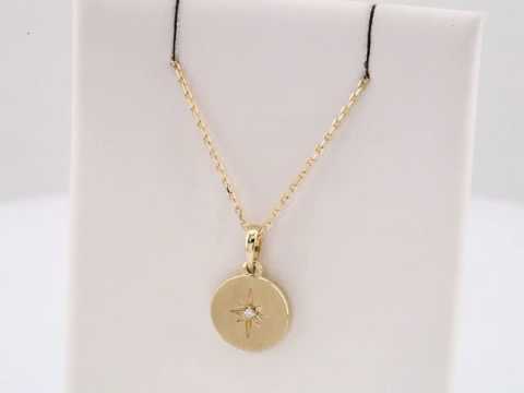 .01 CT Natural Diamond Star Necklace video