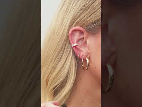Lab-Grown Blue Sapphire Hinged 12.5 mm Hoop Earrings video
