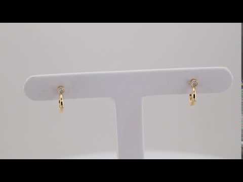 0.06 CTW Natural Diamond Huggie J-Hoop Earring video
