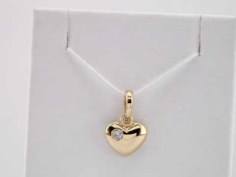 .03 CT Natural Diamond Engravable Heart Pendant video