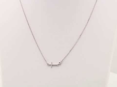 .03 CTW Natural Diamond Sideways Cross Necklace video